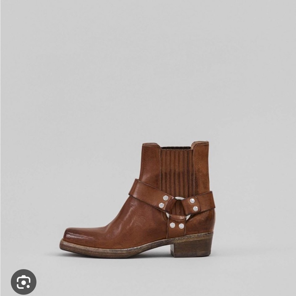 Re/Done Brown Leather Cavalry Boot